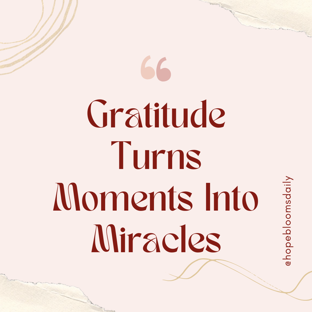 Gratitude Turns Moments Into Miracles