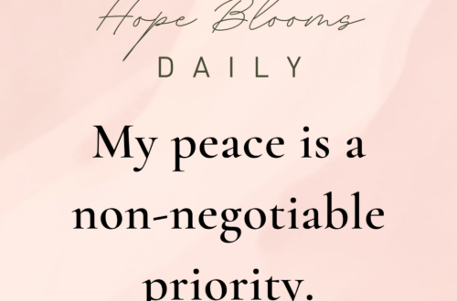 My peace is a non-negotiable priority.